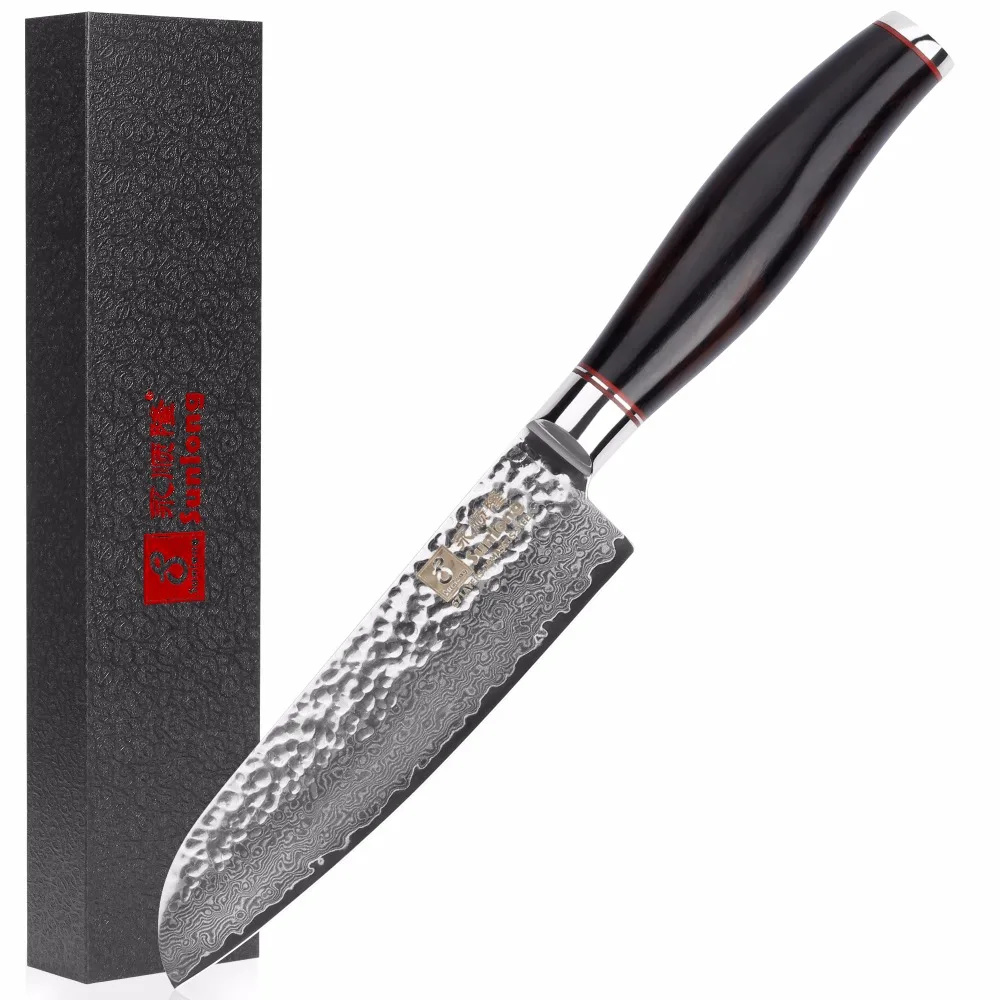 Sunlong 5 inch Chef's Knife Damascus steel Slicing Knives 67layers Santoku Knife VG10 steel core Meat/vegetable knife Cleaver
Sunlong 5 inch Chef's Knife Damascus steel Slicing Knives 67layers Santoku Knife VG10 steel core Meat/vegetable knife Cleaver