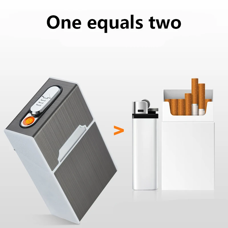 Cigarette Box With USB Rechargeable Windproof Lighter Holder Case Plasma Sigaretten Doosje Aansteker Electronic Sans Flamme
Cigarette Box With USB Rechargeable Windproof Lighter Holder Case Plasma Sigaretten Doosje Aansteker Electronic Sans Flamme