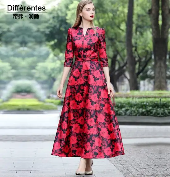 Europe Style 2019 New Year Wavy Edge V Neck Long Trench Coat Women's Red Print Floral Wind Coat Outwear Slim Overcoats
Europe Style 2019 New Year Wavy Edge V Neck Long Trench Coat Women's Red Print Floral Wind Coat Outwear Slim Overcoats