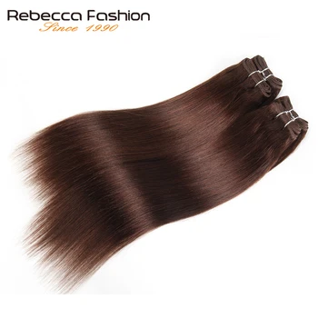 

Rebecca 4 Bundles 190g/Pack Brazilian Straight Hair Weave Black Brown Red Human Hair 6 Colors #1 #1B #2 #4 #99J #Burgundy