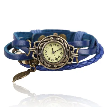 Fashion Vintage Quartz Analog Watch Bangle with Weaved Faux Leather Band for Women Blue Features weaved leather strap leaf decor
Fashion Vintage Quartz Analog Watch Bangle with Weaved Faux Leather Band for Women Blue Features weaved leather strap leaf decor