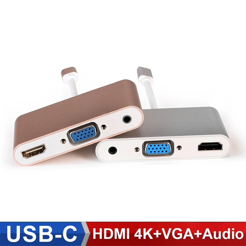 USB C адаптер HDMI VGA портом Thunderbolt 3 Тип кабель для MacBook samsung S10/S9/S8 huawei Коврики 20/10 P20 Pro