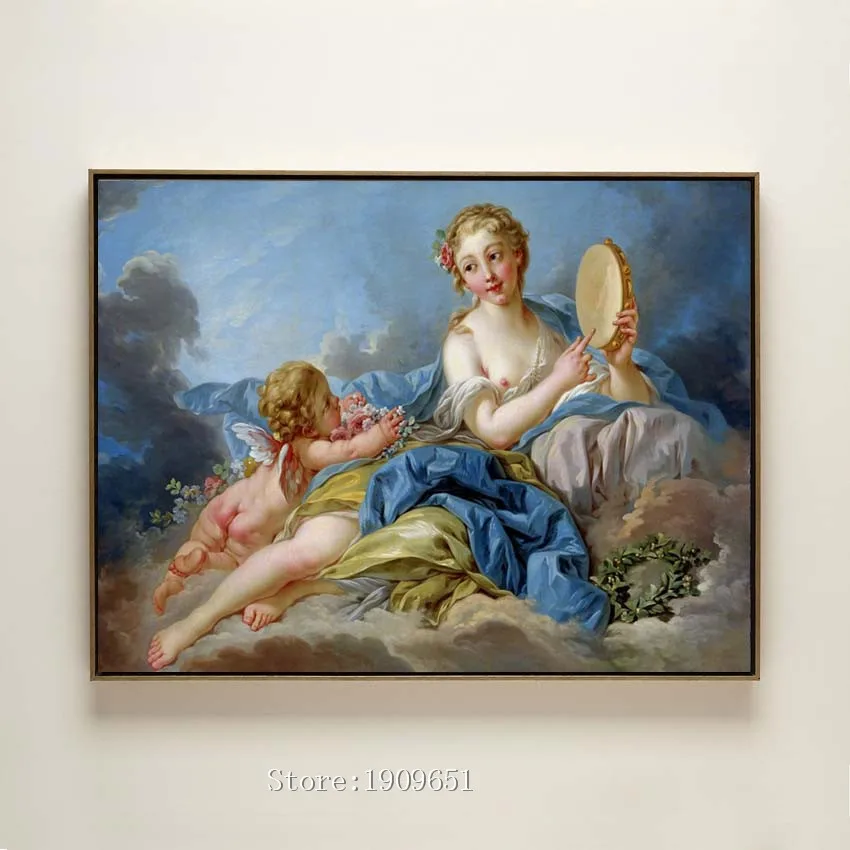 

classical religious figures angel nude women sky canvas printings oil painting printed on cotton no frame wall art decoration