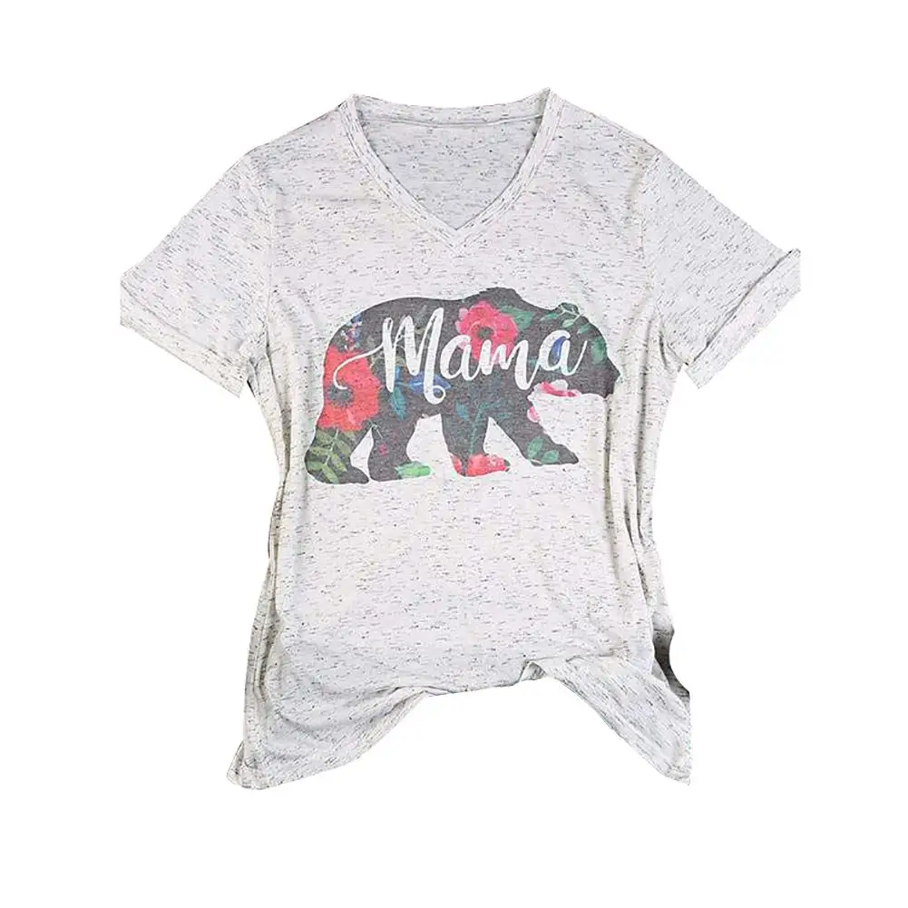 Fashion Mama Bear T-Shirts Women V-Neck Short Sleeve Mama Letter Bear Print T Shirt Female Summer Casual Ladies Tops Mom Tee
Fashion Mama Bear T-Shirts Women V-Neck Short Sleeve Mama Letter Bear Print T Shirt Female Summer Casual Ladies Tops Mom Tee