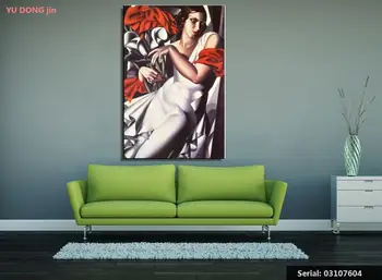 

Tamara de Lempicka Portrait Classical oil Painting Drawing art Spray Unframed Canvas kitchen iron gemstone brass wall03107604