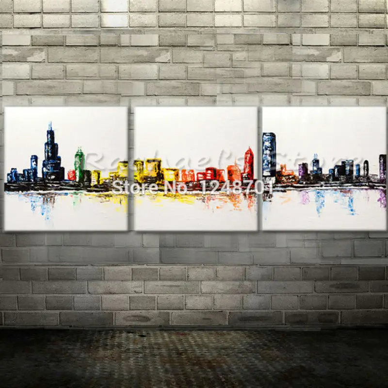Hand Painted Modern Abstract Chicago Urban Textured oil Painting On Canvas three pieces building painting wall pictures home dec
Hand Painted Modern Abstract Chicago Urban Textured oil Painting On Canvas three pieces building painting wall pictures home dec