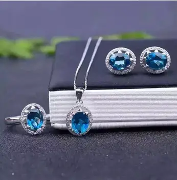 

Natural Topaz Jewelry set Natural Topaz Real Topaz Jewelry set 925 sterling silver 1pc pendant,1pc ring,2pcs Earrrings