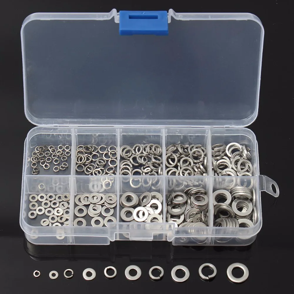 M2-M6 Metal Gasket 300pcs Stainless Steel Flat Washer Assorted Plug Spring Screw Gasket Set For Hardware Accessories
M2-M6 Metal Gasket 300pcs Stainless Steel Flat Washer Assorted Plug Spring Screw Gasket Set For Hardware Accessories