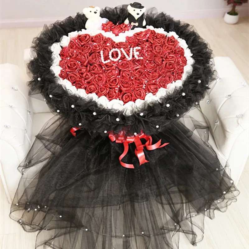 Plush Toy Bear Doll Romantic Bouquet Box Flowers Rose Expression of Love Propose Wedding/Graduation/Valentine's Day Gift
Plush Toy Bear Doll Romantic Bouquet Box Flowers Rose Expression of Love Propose Wedding/Graduation/Valentine's Day Gift