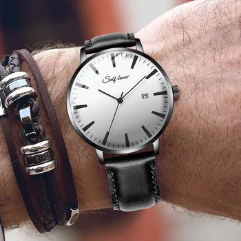 Self Lover Fashion Simple Brand Mens Watch Leather Strap Complete Calendar Mens Clock Quartz Wrist Watches relojes para hombre
Self Lover Fashion Simple Brand Mens Watch Leather Strap Complete Calendar Mens Clock Quartz Wrist Watches relojes para hombre