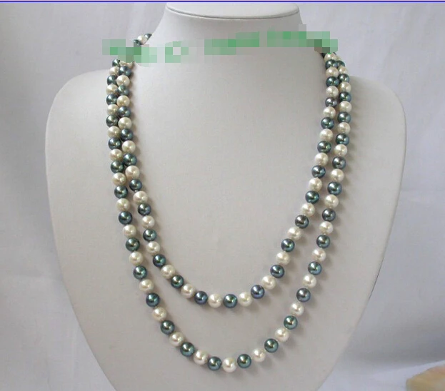 Free shipping >>>>>>stunning long 50" 9mm round white peacock black freshwater pearls necklace j241
Free shipping >>>>>>stunning long 50" 9mm round white peacock black freshwater pearls necklace j241