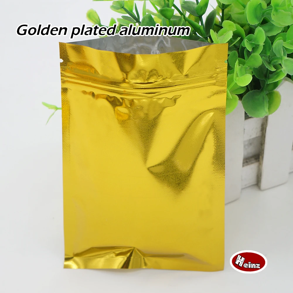 Golden opaque self-styled bag/ Aluminum foil bag/ Mobile phone shell /Food /Ornaments bags. Spot 100/ package 
Golden opaque self-styled bag/ Aluminum foil bag/ Mobile phone shell /Food /Ornaments bags. Spot 100/ package