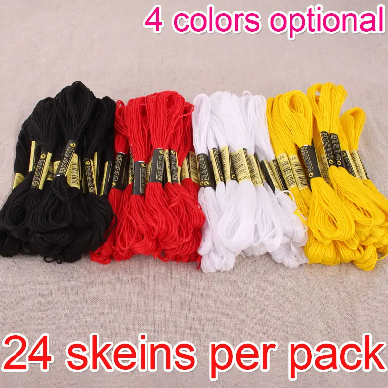 24 skeins white black red golden cross stitch embroidery cotton Strings thread line Crafts Friendship Bracelet lappet threads
24 skeins white black red golden cross stitch embroidery cotton Strings thread line Crafts Friendship Bracelet lappet threads