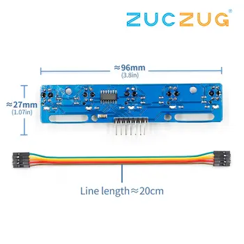 5 channel Infrared Reflective Sensor TCRT5000 KIT 5 way/road IR Photoelectric Switch Barrier Line Track Module
5 channel Infrared Reflective Sensor TCRT5000 KIT 5 way/road IR Photoelectric Switch Barrier Line Track Module