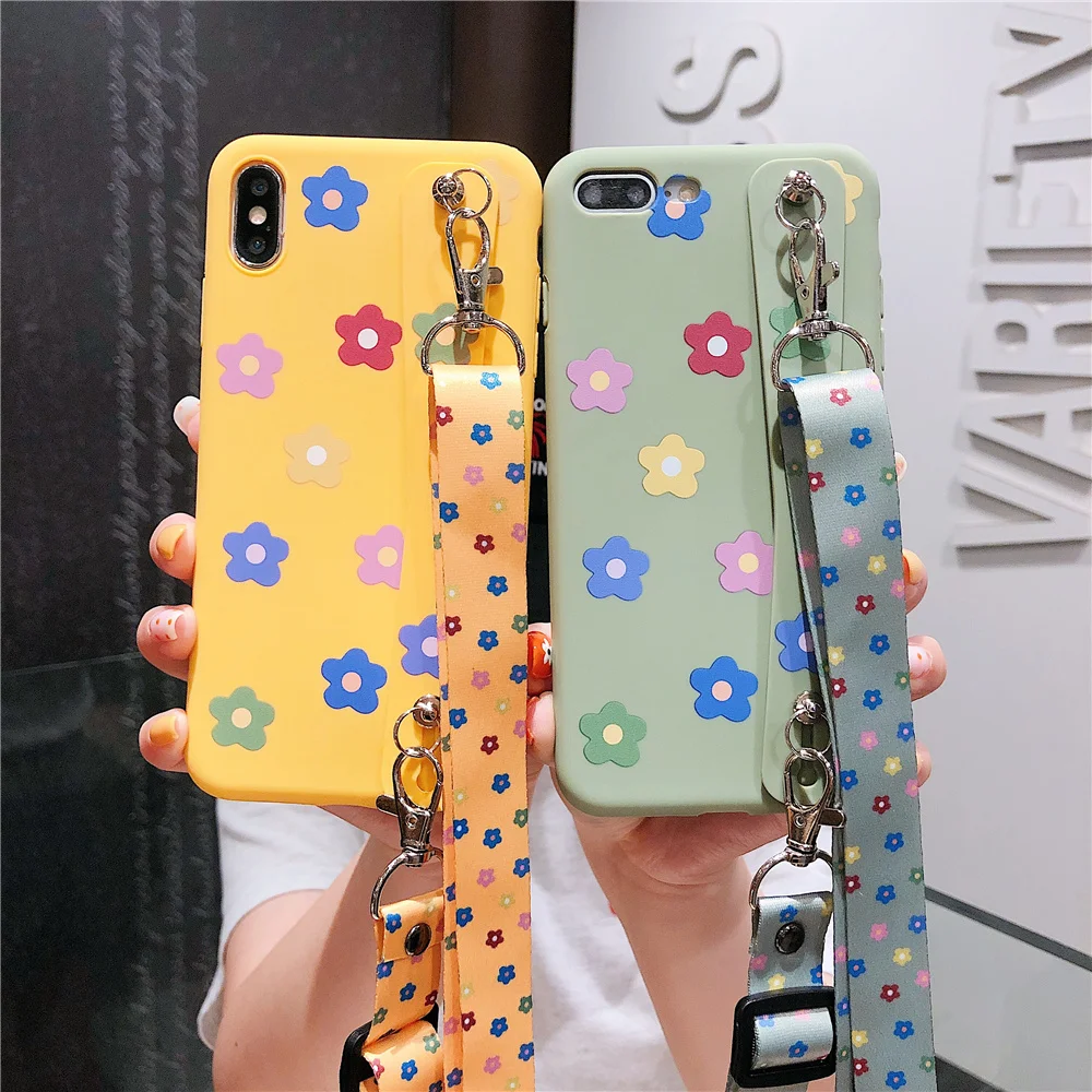 Wrist Strap Phone Case for IPhone XS MAX XR Fresh Small Flower Silicone Cross Strap Case for Iphone 7 6 8 Plus Cover Capa Fundas
Wrist Strap Phone Case for IPhone XS MAX XR Fresh Small Flower Silicone Cross Strap Case for Iphone 7 6 8 Plus Cover Capa Fundas