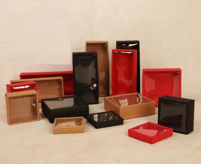 11*11*2.5cm kraft paper gift box with transparent pvc window stock earring /necklace jewelry box
11*11*2.5cm kraft paper gift box with transparent pvc window stock earring /necklace jewelry box
