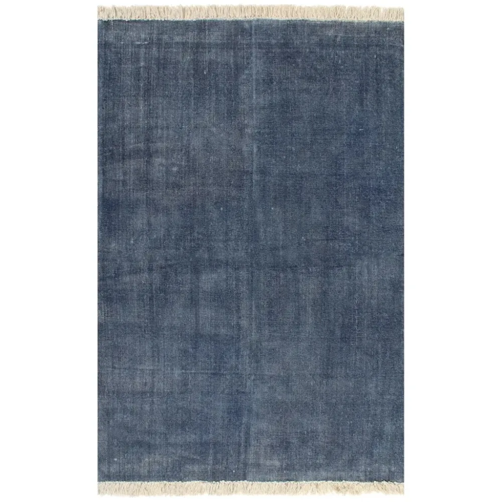 

EHOMEBUY 2019 Carpet New Modern Rug Cotton 160x230 cm Blue Simple Non-slip Mats European and America Style