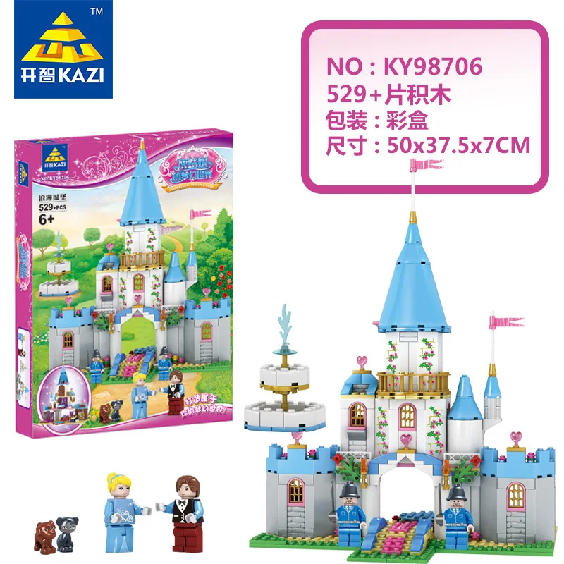 KAZI 237Pcs Building Blocks Cinderella Princess Series Romantic Castle Model Action Figure Bricks Educational Toys For Girls
KAZI 237Pcs Building Blocks Cinderella Princess Series Romantic Castle Model Action Figure Bricks Educational Toys For Girls