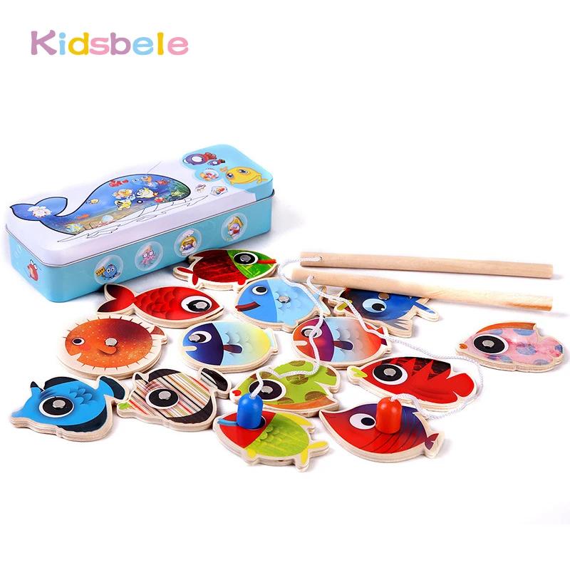 Kids Fishing Toy Wooden Magnetic Pesca Play Game 14 Fishes+2 Fishing Rods Kids Early Learning Educational Montessori Toy
Kids Fishing Toy Wooden Magnetic Pesca Play Game 14 Fishes+2 Fishing Rods Kids Early Learning Educational Montessori Toy