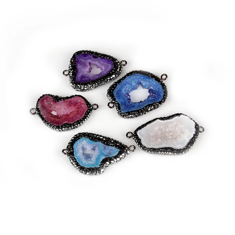 1pc Natural Druzy Stone Rhinestone Metal Clasps On Both Side Fashion Jewelry Findings Connectors Components 11 Styles
1pc Natural Druzy Stone Rhinestone Metal Clasps On Both Side Fashion Jewelry Findings Connectors Components 11 Styles