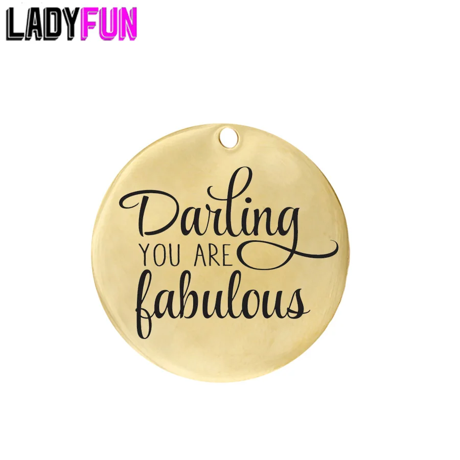 Ladyfun 2019 Customizable Darling You Are Fabulous Pendant Charm Round Girlfriend Boyfriend Husband Wife Valentines Day Gift
Ladyfun 2019 Customizable Darling You Are Fabulous Pendant Charm Round Girlfriend Boyfriend Husband Wife Valentines Day Gift
