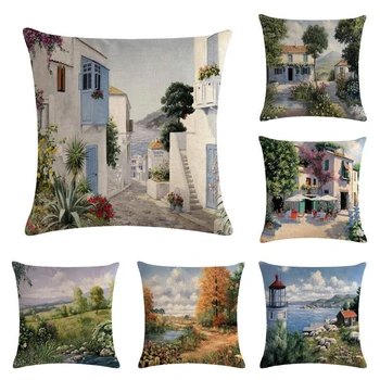 3D Oil Painting Pillow Cover Beautiful European Mediterranean Scenery Decorative Pillows Flowers Ocean Landscape Cushion Covers
3D Oil Painting Pillow Cover Beautiful European Mediterranean Scenery Decorative Pillows Flowers Ocean Landscape Cushion Covers