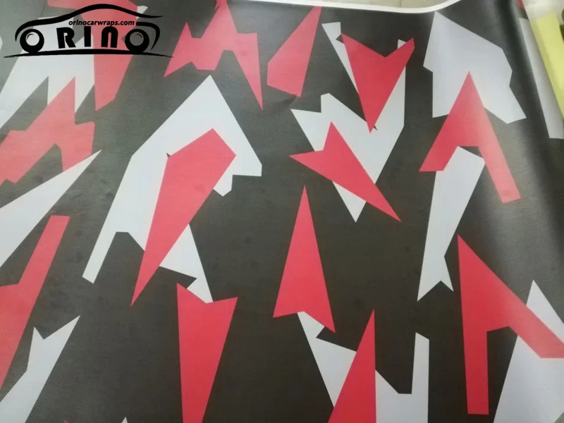 Black Grey Red Camouflage Vinyl Film-1