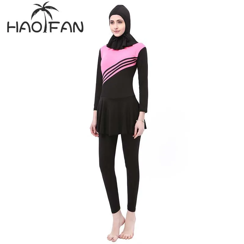 HAOFAN 2018 Muslim Swimwear Women Bathing Suit Swimsuit Plus Size Muslim Swimming Beachwear Slamic Swimsuit Full Face Sport wear
HAOFAN 2018 Muslim Swimwear Women Bathing Suit Swimsuit Plus Size Muslim Swimming Beachwear Slamic Swimsuit Full Face Sport wear