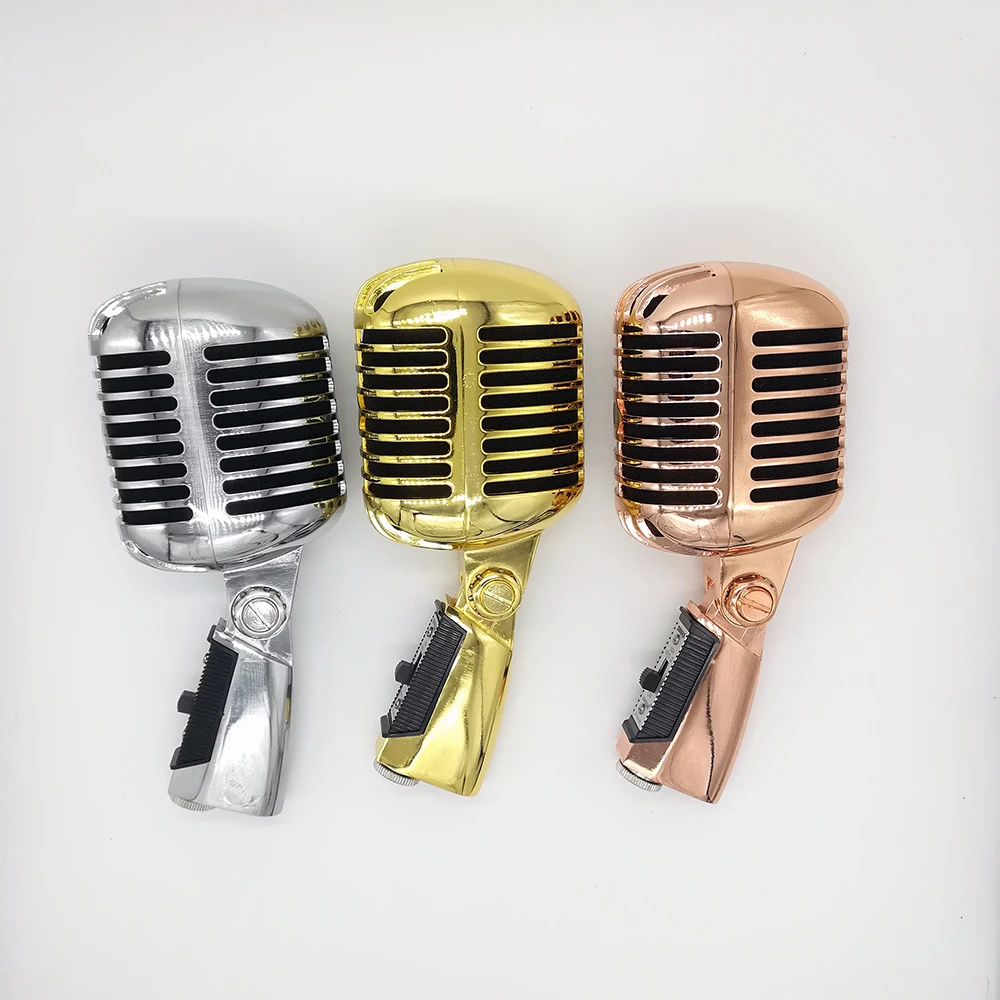 

Professional Ribbon Microphone Metal 55SH Classic Vintage Style Live Vocals Dynamic Microphone Sliver Golden Rose Golden