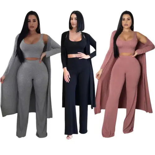 3Pcs Women Clothes Set Long Sleeve Cardigan Cloak Crop Top Pants Knit Sets Casual Suit Women Autumn Cloting
3Pcs Women Clothes Set Long Sleeve Cardigan Cloak Crop Top Pants Knit Sets Casual Suit Women Autumn Cloting