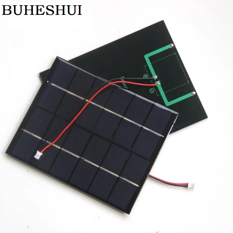 Поликристаллическая солнечная ячейка BUHESHUI 2 Вт 6 в + PH2.0 Клеммная вилка