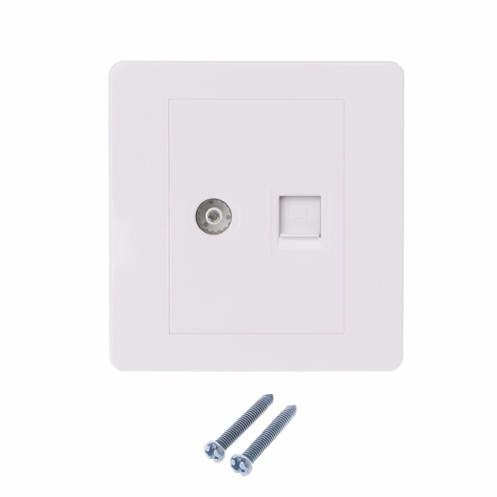 RJ45 Network Sockets Adapter+TV Antenna Coaxial Wall Mount Output Faceplate Panel Socket
RJ45 Network Sockets Adapter+TV Antenna Coaxial Wall Mount Output Faceplate Panel Socket