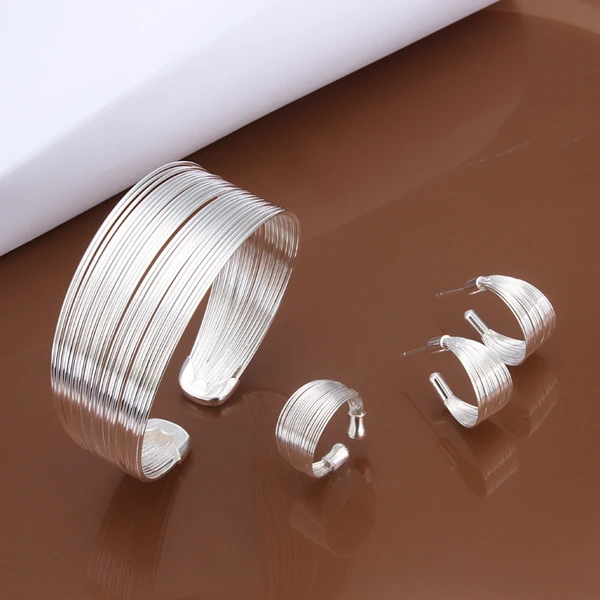 925 jewelry silver plated jewelry set, fashion jewelry Classic Multi-line Bracelet Set Silver Foreign Trade 3 Set S312
925 jewelry silver plated jewelry set, fashion jewelry Classic Multi-line Bracelet Set Silver Foreign Trade 3 Set S312