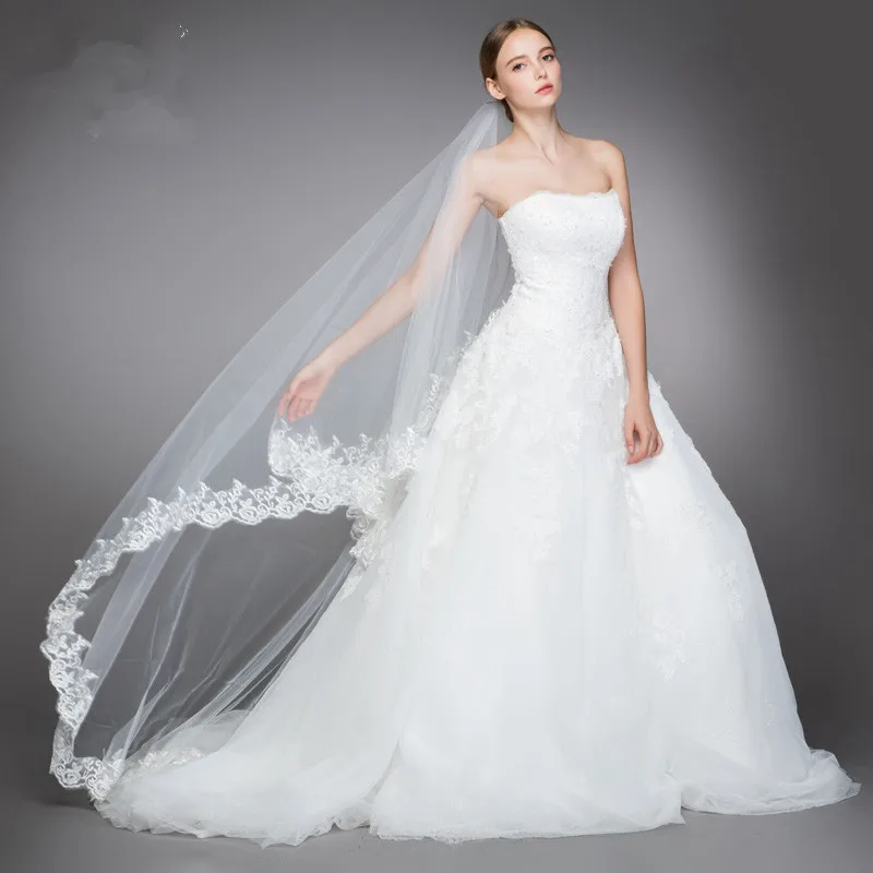 Free Shipping Women Wedding Veil Long 3M 5M Lace Edge Bridal Cathedral Bridal Veil 1 Layer Patry Accessories 2019
Free Shipping Women Wedding Veil Long 3M 5M Lace Edge Bridal Cathedral Bridal Veil 1 Layer Patry Accessories 2019