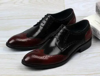 Carved brogue dress shoes men lace up genuine leather smart casual mix colour shoes formal business wedding derby shoes
Carved brogue dress shoes men lace up genuine leather smart casual mix colour shoes formal business wedding derby shoes