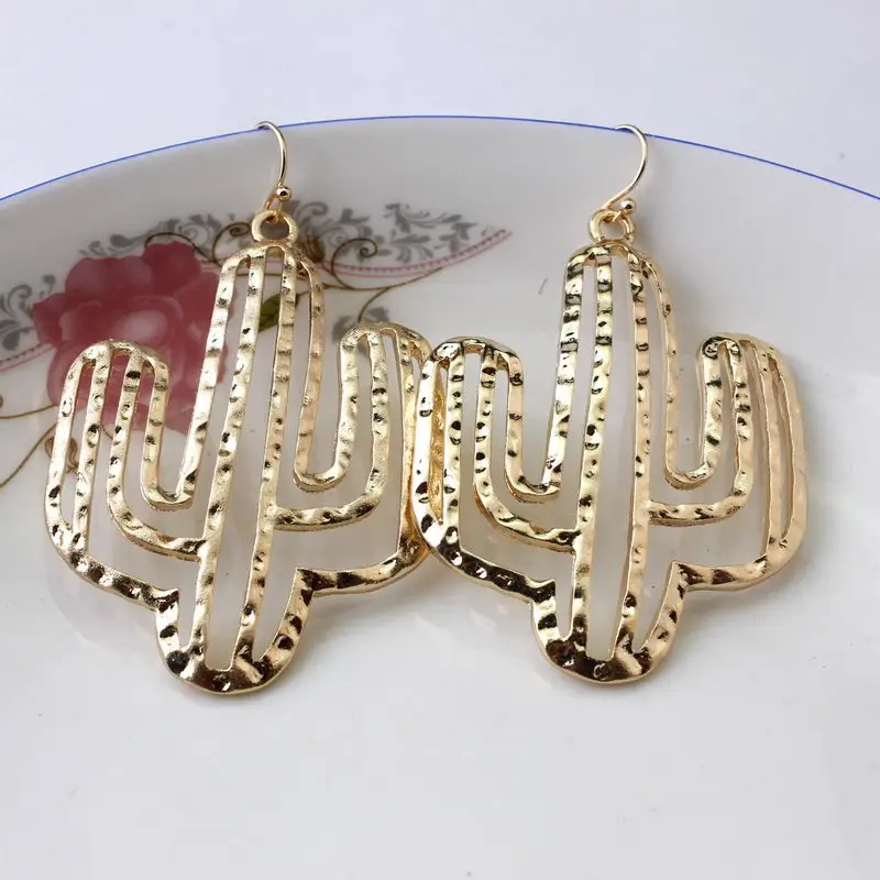 Rose Gold Hammered Cactus Drop Earrings 2018 Handmade Famous Brand Designer Jewelry Wholesale
Rose Gold Hammered Cactus Drop Earrings 2018 Handmade Famous Brand Designer Jewelry Wholesale