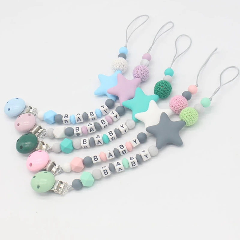 NEW DIY Silicone Baby Pacifier Clip Colorful Pacifier Chain For Baby Teething Soother Chew Toy Dummy Clips
NEW DIY Silicone Baby Pacifier Clip Colorful Pacifier Chain For Baby Teething Soother Chew Toy Dummy Clips