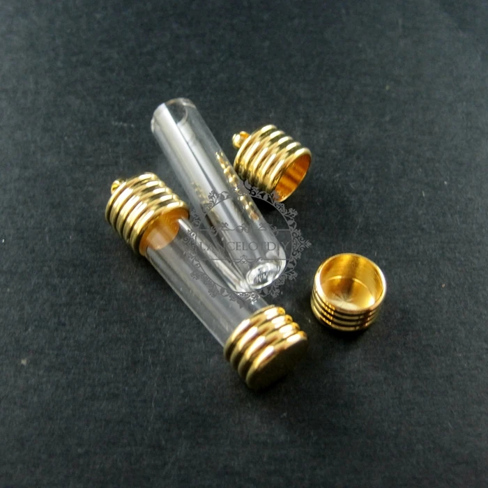 8x30mm transparent tube glass bottle 5mm mouth gold color bail perfume vial pendant wish charm DIY supplies 1850212
8x30mm transparent tube glass bottle 5mm mouth gold color bail perfume vial pendant wish charm DIY supplies 1850212