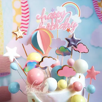 Pink Yellow Blue Rainbow Clould Ball Cake Topper for Kid Birthday Party Decoration Dessert lovely Gifts
Pink Yellow Blue Rainbow Clould Ball Cake Topper for Kid Birthday Party Decoration Dessert lovely Gifts