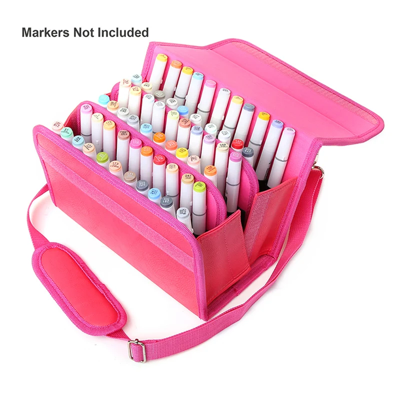 High Quality PU Leather 60 Holders Marker Case Zippered Markers Bag For Any Artist Carrying Permanent Paint Makeup Pen Brush Pen
High Quality PU Leather 60 Holders Marker Case Zippered Markers Bag For Any Artist Carrying Permanent Paint Makeup Pen Brush Pen