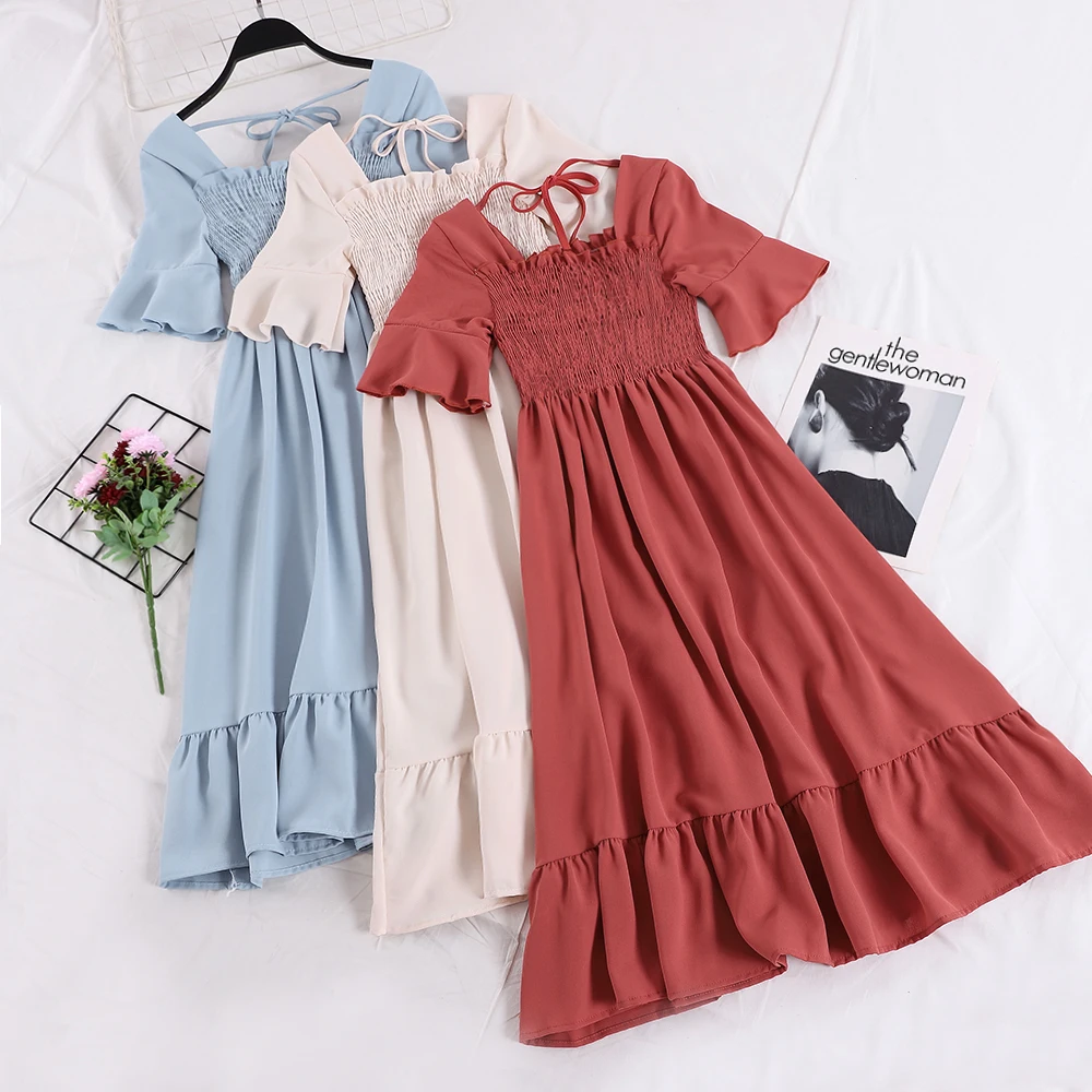 Woherb Long Dress Korean 2019 Summer Clothes for Women Vintage Ruffle Dress Casual High Waist Chiffon Dresses Vestidos
Woherb Long Dress Korean 2019 Summer Clothes for Women Vintage Ruffle Dress Casual High Waist Chiffon Dresses Vestidos