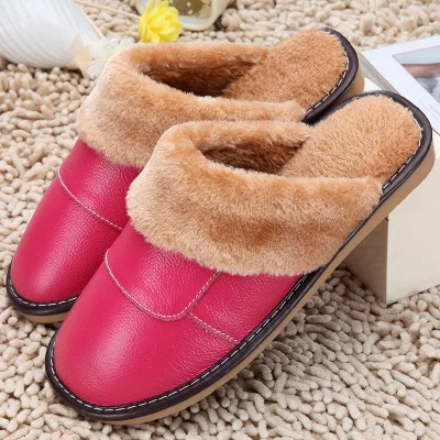 Women's Winter Indoor Slippers Cow Leather Plush Slipper Waterproof Non-slip Indoor Couple Home Shoes Winter Warm Shoes
Women's Winter Indoor Slippers Cow Leather Plush Slipper Waterproof Non-slip Indoor Couple Home Shoes Winter Warm Shoes