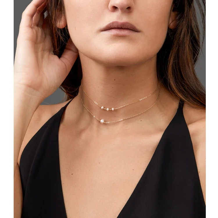 New Arrival Simple Trendy Sweet Shite Imitation Pearl Metal Chain Short Layered Chokers Necklaces for Women
New Arrival Simple Trendy Sweet Shite Imitation Pearl Metal Chain Short Layered Chokers Necklaces for Women