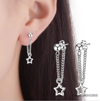 925 Sterling Silver Stud Earrings pendientes 3 Star Tassel Earrings For Women oorbellen boucle d'oreille femme S-E316
925 Sterling Silver Stud Earrings pendientes 3 Star Tassel Earrings For Women oorbellen boucle d'oreille femme S-E316
