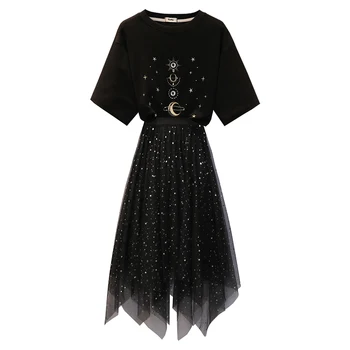Rlyaeiz Korean Fashion 2 Piece Set Women Sweat Suit 2019 Summer Printed T shirts + Sequined Star Skirts Female Sporting Wear 4XL
Rlyaeiz Korean Fashion 2 Piece Set Women Sweat Suit 2019 Summer Printed T shirts + Sequined Star Skirts Female Sporting Wear 4XL