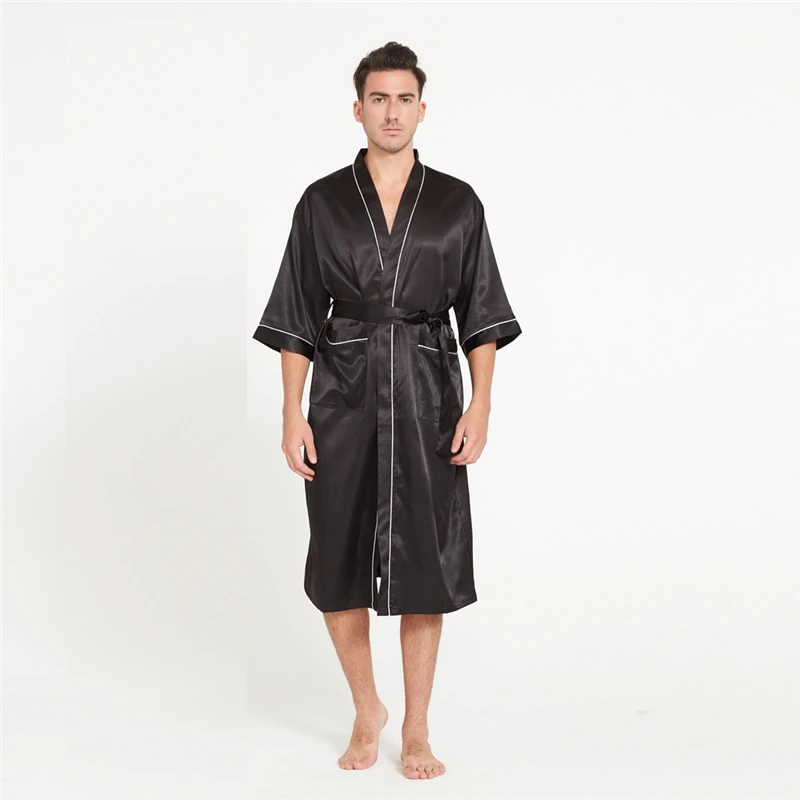 Womail Summer Sexy Men's Robe Bathrobe Casual Simulation Silk Long Section Sleeves Home Service Thin Men's Pajamas Dropship Ap25
Womail Summer Sexy Men's Robe Bathrobe Casual Simulation Silk Long Section Sleeves Home Service Thin Men's Pajamas Dropship Ap25