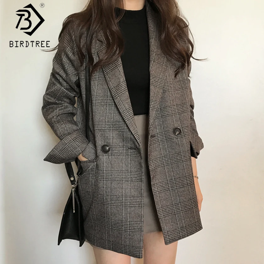 2018 Autumn And Winter New Women Blazer Jacket Notched Collar Double Breated Two Button Loose Female Blazer Jacket Hots S8N702Q
2018 Autumn And Winter New Women Blazer Jacket Notched Collar Double Breated Two Button Loose Female Blazer Jacket Hots S8N702Q