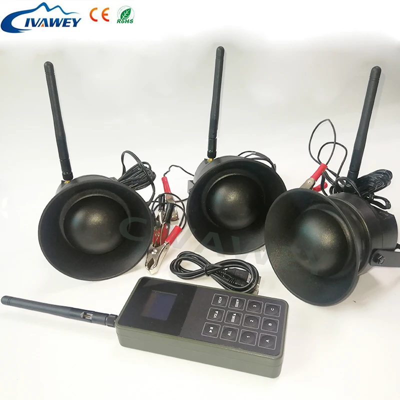 With Remote Control 3PCS 50W loud speakers Hunting Bird Caller 150dB Sport Speaker mp3 Player 182 Sound voice decoy
With Remote Control 3PCS 50W loud speakers Hunting Bird Caller 150dB Sport Speaker mp3 Player 182 Sound voice decoy