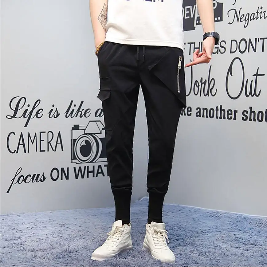 28-44 Spring Men's Student Black Casual Pants Stereoscopic Stickers Pocket Feet Harem Pants Tide Elastic Beam Pants Tide Costume
28-44 Spring Men's Student Black Casual Pants Stereoscopic Stickers Pocket Feet Harem Pants Tide Elastic Beam Pants Tide Costume