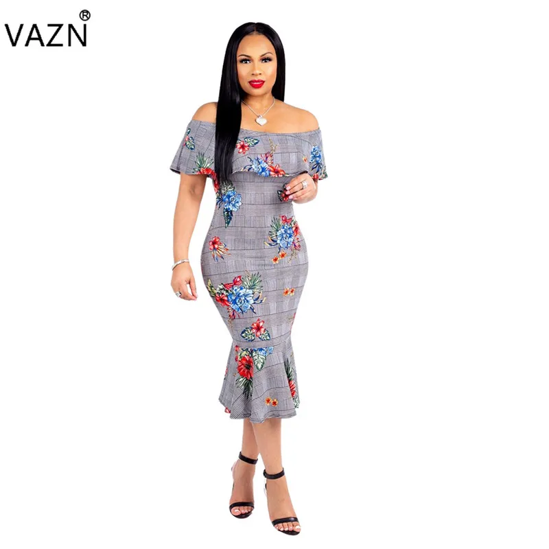 VAZN 2018 fashion hot sales print short dress women short sleeve slash neck skinny dress ladies ruffles hollow out trumpet T3003
VAZN 2018 fashion hot sales print short dress women short sleeve slash neck skinny dress ladies ruffles hollow out trumpet T3003